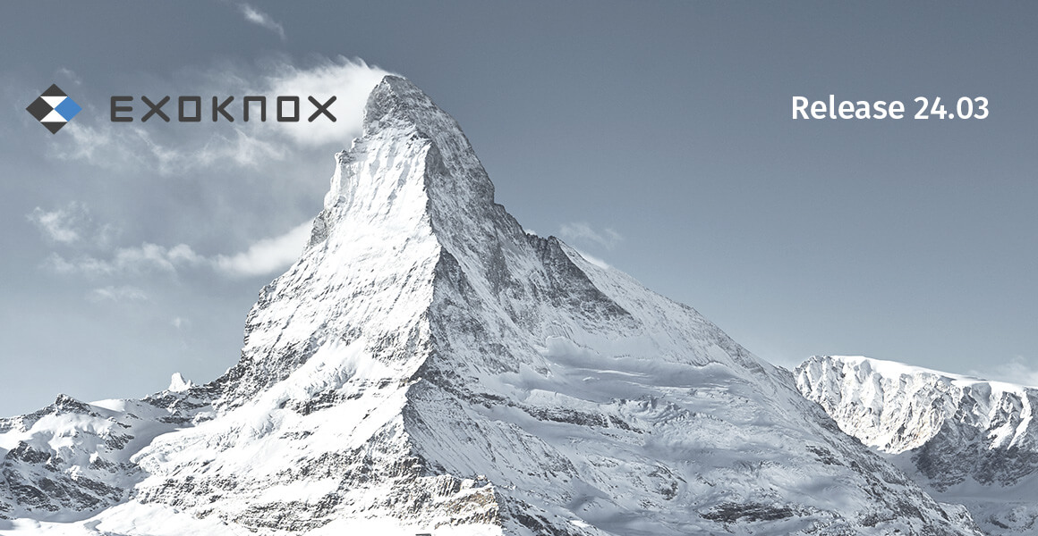 Matterhorn in the Swiss Alps in Winter as a metaphor for the new EXOKNOX Release 24.03.