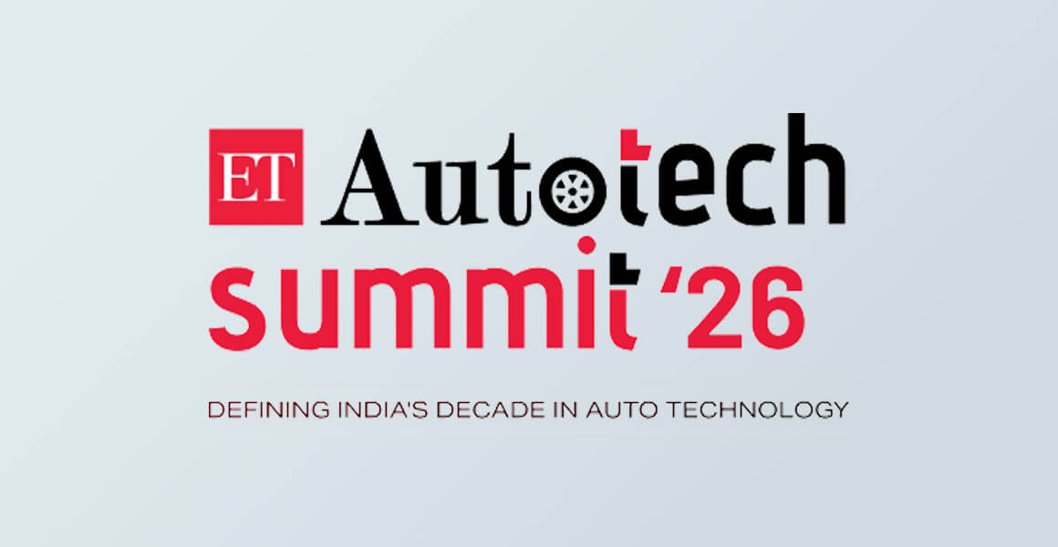 Logo of ET AutoTech Summit 2026 displayed on a light grey background. Beneath the event name, the tagline reads “Defining India’s Decade in Auto Technology”. The logo uses red, black and white branding elements associated with the automotive technology conference in India.